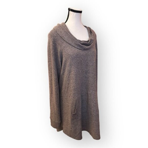 Women’s torrid 1 Blush Tan Super Soft Plush Cowl Neck Raglan Tunic Sweatshirt - Picture 8 of 14